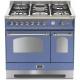 Aragaz Lofra Dolcevita RLVD96MFTE/CI, 90x60cm, gaz, 5 arzatoare, grill, rotisor, timer, cuptor dublu, albastru