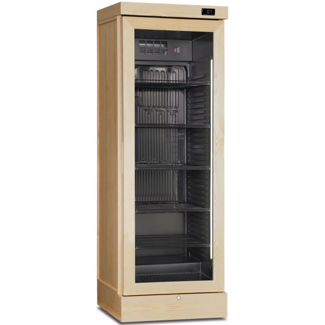 Vitrina de vinuri Klimaitalia CLW 372 VGL Bleached ash, 126 sticle, 2 zone temperatura, gri deschis