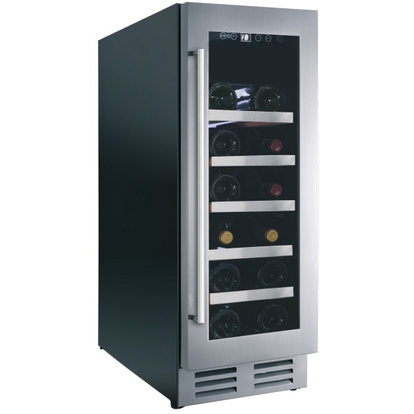Vitrina de vinuri Nevada Concept NW20S-SSL, 20 sticle, negru/inox