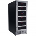 Vitrina de vinuri Nevada Concept NW17D-SSL, 17 sticle, doua zone, negru/inox