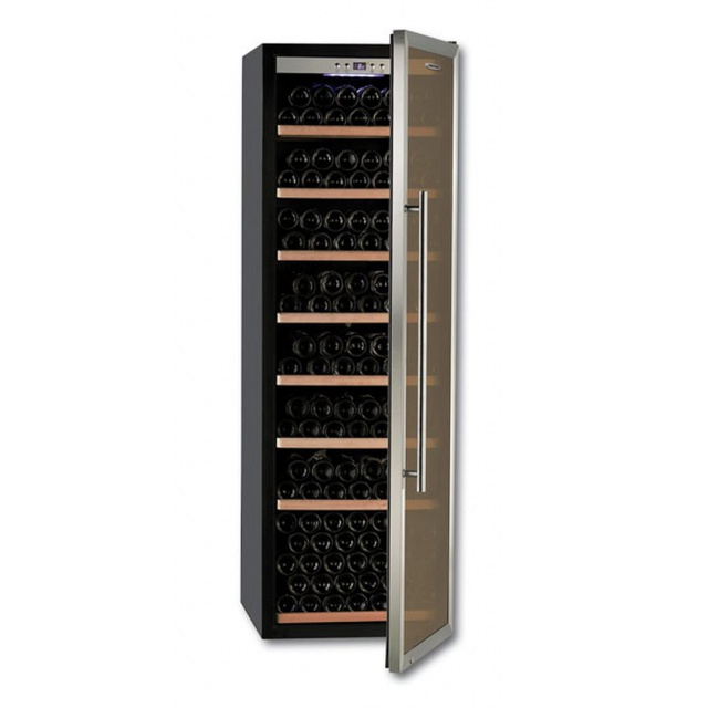 Vitrina de vinuri Tecfrigo Sommelier 301, 129 sticle, 1 zona temperatura, negru / inox