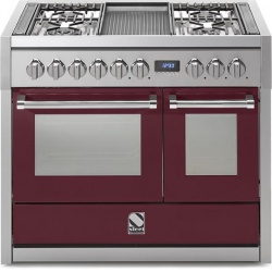 Aragaz Steel Genesi G10FF, 100X60cm, 6 arzatoare, 2 cuptoare, timer, aprindere electronica, negru antracit
