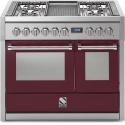 Aragaz Steel Genesi GQ10SF, 100X60cm, 6 arzatoare, 2 cuptoare, timer, aprindere electronica, visiniu