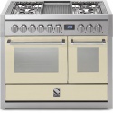 Aragaz Steel Genesi GQ10SF, 100X60cm, 6 arzatoare, 2 cuptoare, timer, aprindere electronica, crem