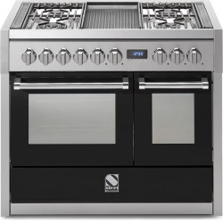 Aragaz Steel Genesi G10FF, 100X60cm, 6 arzatoare, 2 cuptoare, timer, aprindere electronica, crem