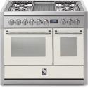 Aragaz Steel Genesi GQ10SF, 100X60cm, 6 arzatoare, 2 cuptoare, timer, aprindere electronica, crem inchis