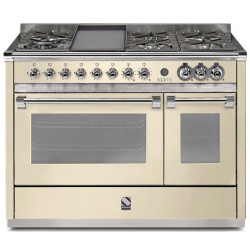 Aragaz Steel Ascot A12FF, 120X66cm, 7 arzatoare, 2 cuptoare, timer, aprindere electronica, celeste