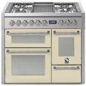 Aragaz Steel Genesi G10FFF, 100X60cm, 6 arzatoare, 3 cuptoare, timer, aprindere electronica, crem