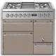 Aragaz Steel Genesi G10FFF-D, 100X60cm, 6 arzatoare, 3 cuptoare, timer, aprindere electronica, usa solida, crem inchis