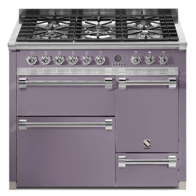 Aragaz Steel Ascot A10FFF-D, 100X60cm, 6 arzatoare, 3 cuptoare, timer, aprindere electronica, usa solida, inox