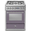 Aragaz Steel Genesi, 70X60cm, 4 arzatoare, cuptor electric multifunctional, timer, aprindere electronica, mov