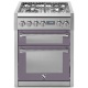 Aragaz Steel Genesi, 70X60cm, 4 arzatoare, cuptor dublu electric multifunctional, timer, aprindere electronica, inox