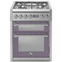Aragaz Steel Genesi, 70X60cm, 4 arzatoare, cuptor dublu electric multifunctional, timer, aprindere electronica, mov