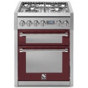 Aragaz Steel Genesi, 70X60cm, 4 arzatoare, cuptor dublu electric multifunctional, timer, aprindere electronica, visiniu