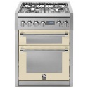 Aragaz Steel Genesi, 70X60cm, 4 arzatoare, cuptor dublu electric multifunctional, timer, aprindere electronica, crem