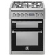 Aragaz Steel Genesi, 70X60cm, 4 arzatoare, cuptor dublu electric multifunctional, timer, aprindere electronica, crem