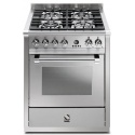 Aragaz Steel Ascot, 70X60cm, 4 arzatoare, cuptor electric multifunctional, timer, aprindere electronica, inox