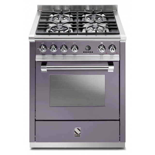 Aragaz Steel Ascot, 70X60cm, 4 arzatoare, cuptor electric multifunctional, timer, aprindere electronica, inox