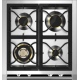 Aragaz Steel Ascot, 70X60cm, 4 arzatoare, cuptor electric multifunctional, timer, aprindere electronica, inox
