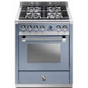 Aragaz Steel Ascot, 70X60cm, 4 arzatoare, cuptor electric multifunctional, timer, aprindere electronica, celeste