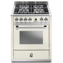 Aragaz Steel Ascot, 70X60cm, 4 arzatoare, cuptor electric multifunctional, timer, aprindere electronica, crem inchis