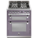 Aragaz Steel Ascot, 70X60cm, 4 arzatoare, cuptor dublu electric multifunctional, timer, aprindere electronica, mov