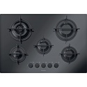 Plita incorporabila Barazza Mood, 75 cm, plita gaz, 5 arzatoare, sistem siguranta Stop-Gaz, vitroceramica neagra