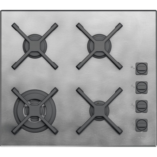 Aragaz Tecnogas P1X66M4VC, 60 cm, gaz, 4 arzatoare, grill, otel inoxidabil