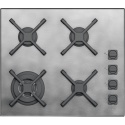 Aragaz Tecnogas P1X66M4VC, 60 cm, gaz, 4 arzatoare, grill, otel inoxidabil