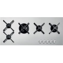 Aragaz Tecnogas P1X66M4VC, 60 cm, gaz, 4 arzatoare, grill, otel inoxidabil