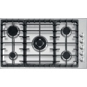 Plita incorporabila Barazza Officina, 90 cm, plita gaz, 5 arzatoare, sistem siguranta Stop-Gaz, inox