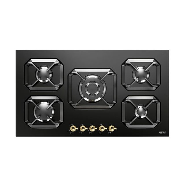 Plita incorporabila Lofra Dolcevita HRNM7A0, 75 cm, plita gaz, 5 arzatoare,sistem siguranta Stop-Gaz, negru mat