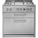 Plita profesionala cu spatii depozitare Steel Genesi G9C, 90x65 cm, 6 arzatoare, 2 sertare, aprindere electronica, inox