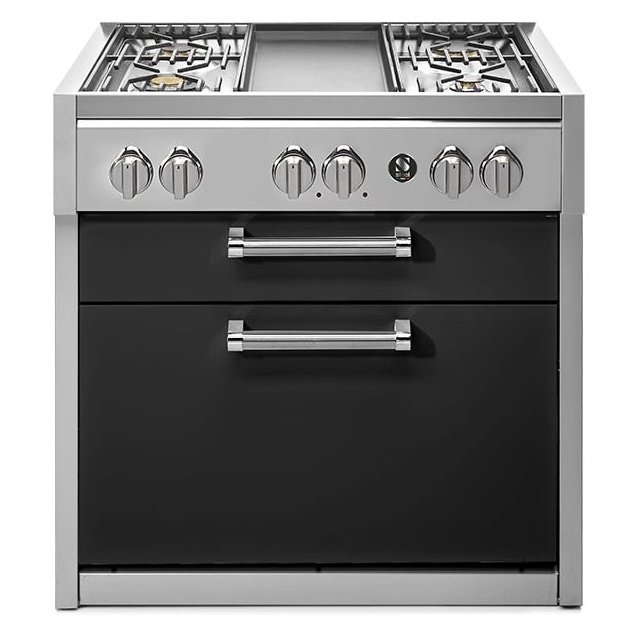 Plita profesionala cu spatii depozitare Steel Genesi G9C, 90x65 cm, 6 arzatoare, 2 sertare, aprindere electronica, crem