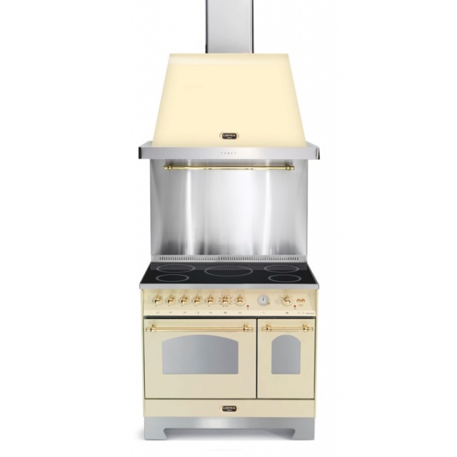 Set Aragaz Lofra Dolcevita RBID96MFTE/5i, 90x60cm, gaz, 5 zone inductie, grill +Splash Back 90+Hota Dolcevita 90, crem