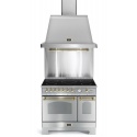 Set Aragaz Lofra Dolcevita RSD96MFTE / 5i, 90x60cm, gaz, 5 zone inductie, grill +Splash Back 90+Hota Dolcevita 90, Inox