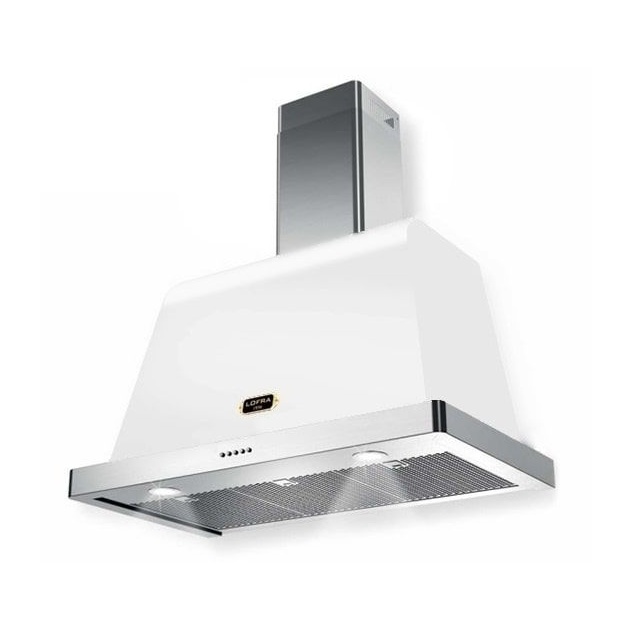 Hota decorativa Lofra Dolcevita 90 , 90 cm, 1 motor, 4 viteze, 800 m3/h, telecomanda, alb perlat Limited Edition