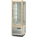 Vitrina frigorifica de cofetarie Tecfrigo Snelle 350 BTV BIS, capacitate 350 l, temperatura +14/+16°C, argintiu/auriu