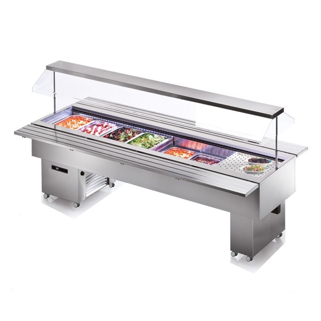 Vitrina frigorifica ingrediente ISOLA 6.0 M VT INOX, temperatura +4/+10°C, argintiu