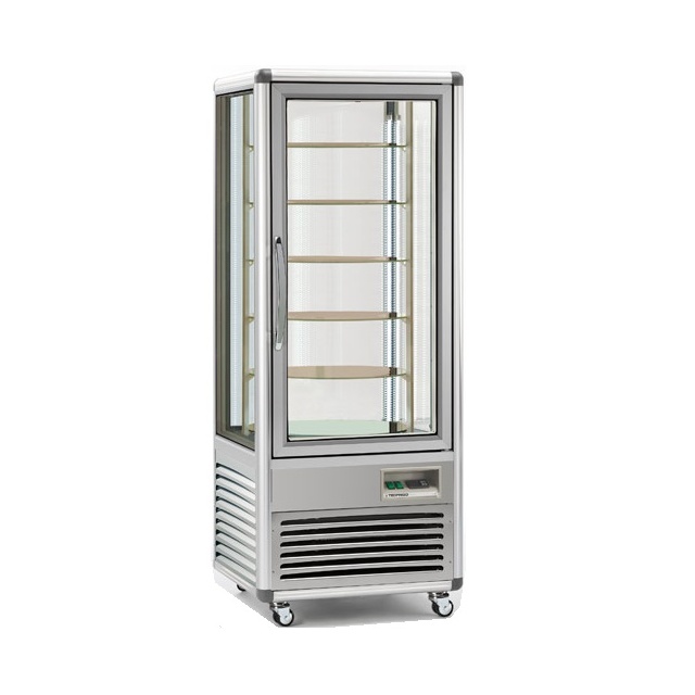 Vitrina frigorifica de cofetarie Tecfrigo Snelle 505 RBT BIS, capacitate 500 l, temperatura +5/-18°C, argintiu