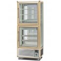 Vitrina frigorifica de cofetarie Tecfrigo Snelle 530 GBT-G, capacitate 530 l, 2 zone temperatura -10 -19/+2+10°C, argintiu/auriu