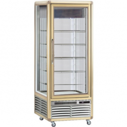 Vitrina frigorifica de cofetarie Tecfrigo Snelle 550 BTV, capacitate 550 l, temperatura -10/-21°C, auriu/argintiu