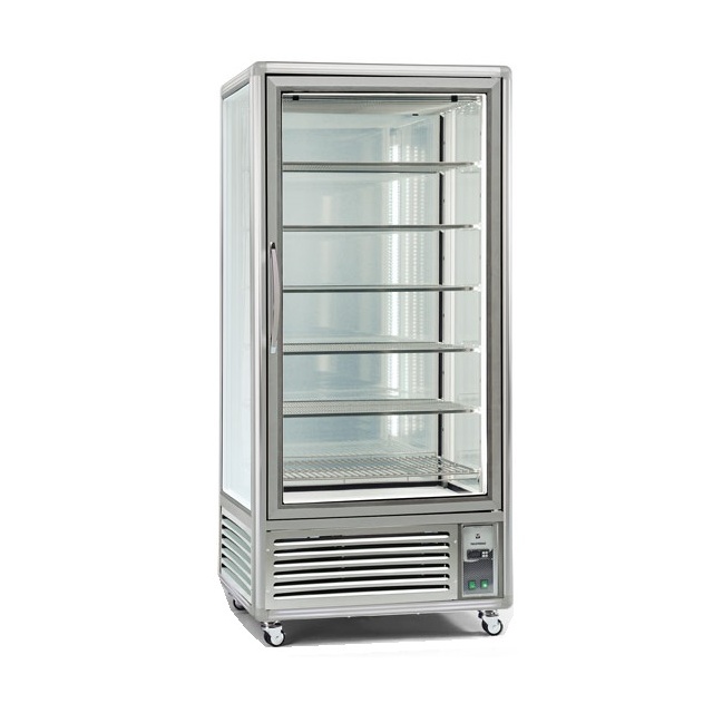 Vitrina frigorifica de cofetarie Tecfrigo Snelle 650 GBT, capacitate 650 l, temperatura -10/-19°C, argintiu
