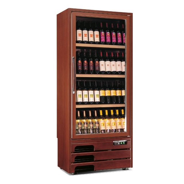 Vitrina de vinuri Tecfrigo Enoprestige 300 1TV, capacitate 300 l, temperatura +5/+16°C, lemn nuc