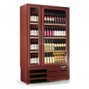 Vitrina de vinuri Tecfrigo Enoprestige 600 5TV, capacitate 600 l, 5 zone temperatura +5/+7/+10/+18 /+16+18°C, lemn nuc