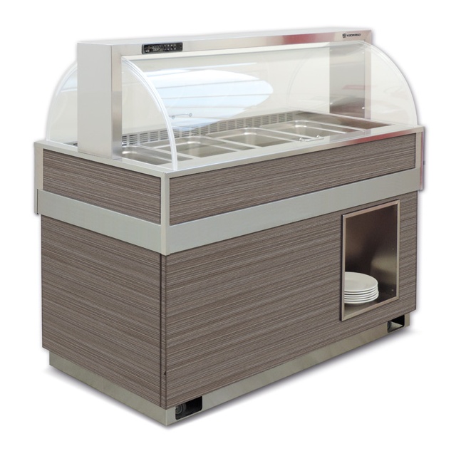 Vitrina frigorifica calda FUTURA 4 SS, temperatura +4/+10C, lemn pin