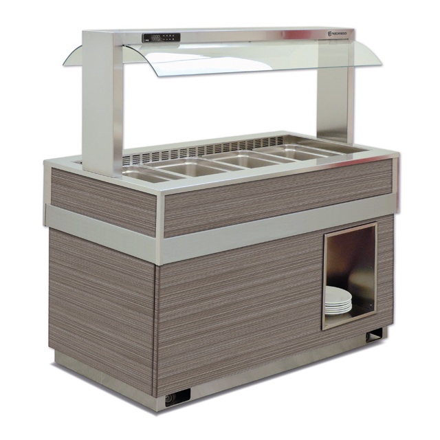 Vitrina frigorifica calda FUTURA 4 DRY, temperatura + 30 / + 70C, lemn pin