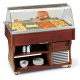 Vitrina frigorifica calda expunere produse Tecfrigo ISOLA MSERVICE 6 BM, rafturi depozitare, temperatura +30/+90°C, maro