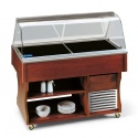 Vitrina frigorifica calda expunere produse Tecfrigo ISOLA MSERVICE 4 HOT, rafturi depozitare, temperatura +30/+90°C, maro