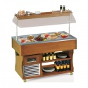 Vitrina frigorifica rece expunere produse Tecfrigo ISOLA RUGIADA 6 M, rafturi depozitare, temperatura -1/0°C, maro